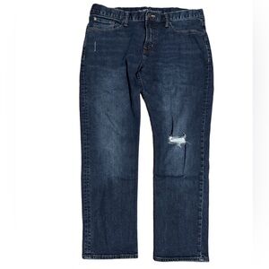 Old Navy Men’s 36x30 Slim/Etroit Dark Wash Straight Leg Distressed Jeans